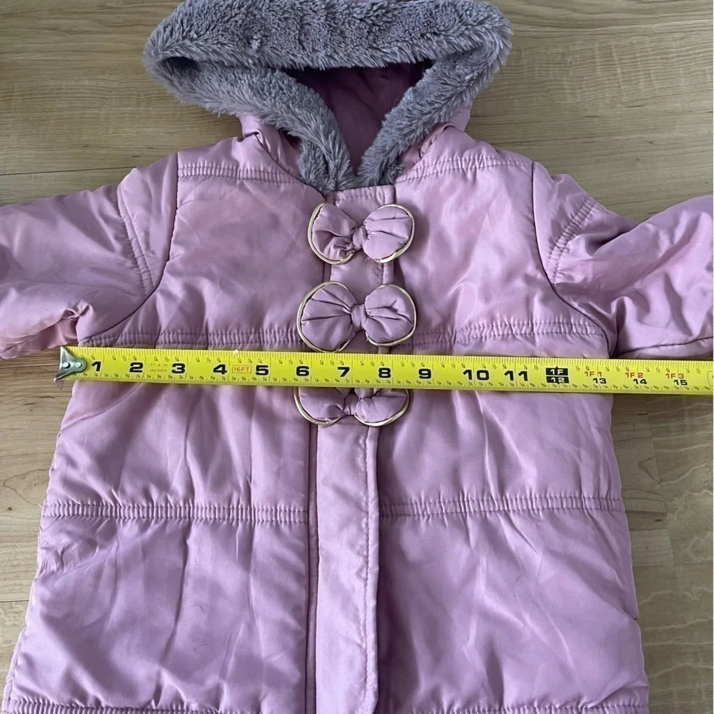 First Impressions Pink Snow suit bow details. Size 24M